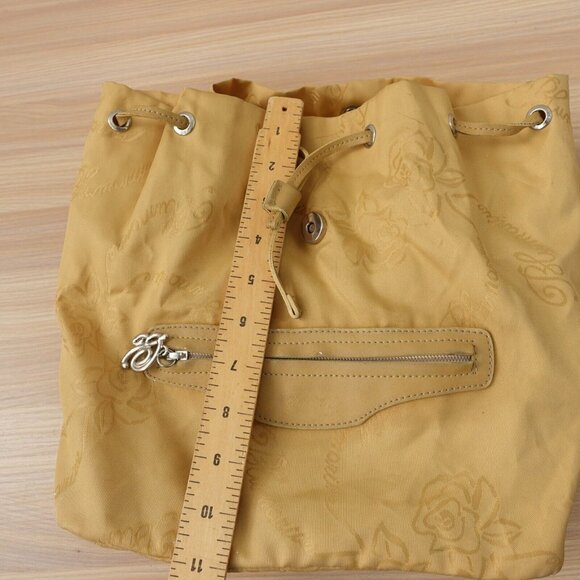 Beige Leather Nylon Backpack MEDIUM Light Italian Luxury Rose ITALY BLUMARINE - Picture 8 of 16